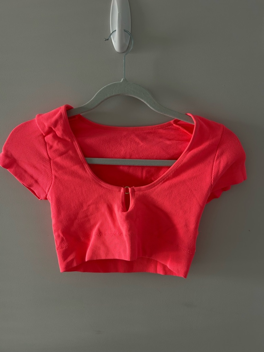 Aerie Neon Pink Ribbed Crop Top